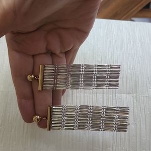 Dramatic 2-tone fringe earrings